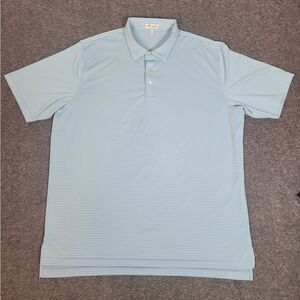 Peter Millar Summer Comfort Men's Golf  Polo Shirt Size 2XL Short Blue Striped